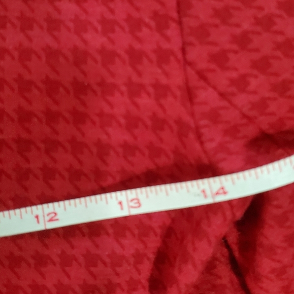 Cabi red blazer / jacket with ruffle & houndstooth pattern, XS - Picture 15 of 16